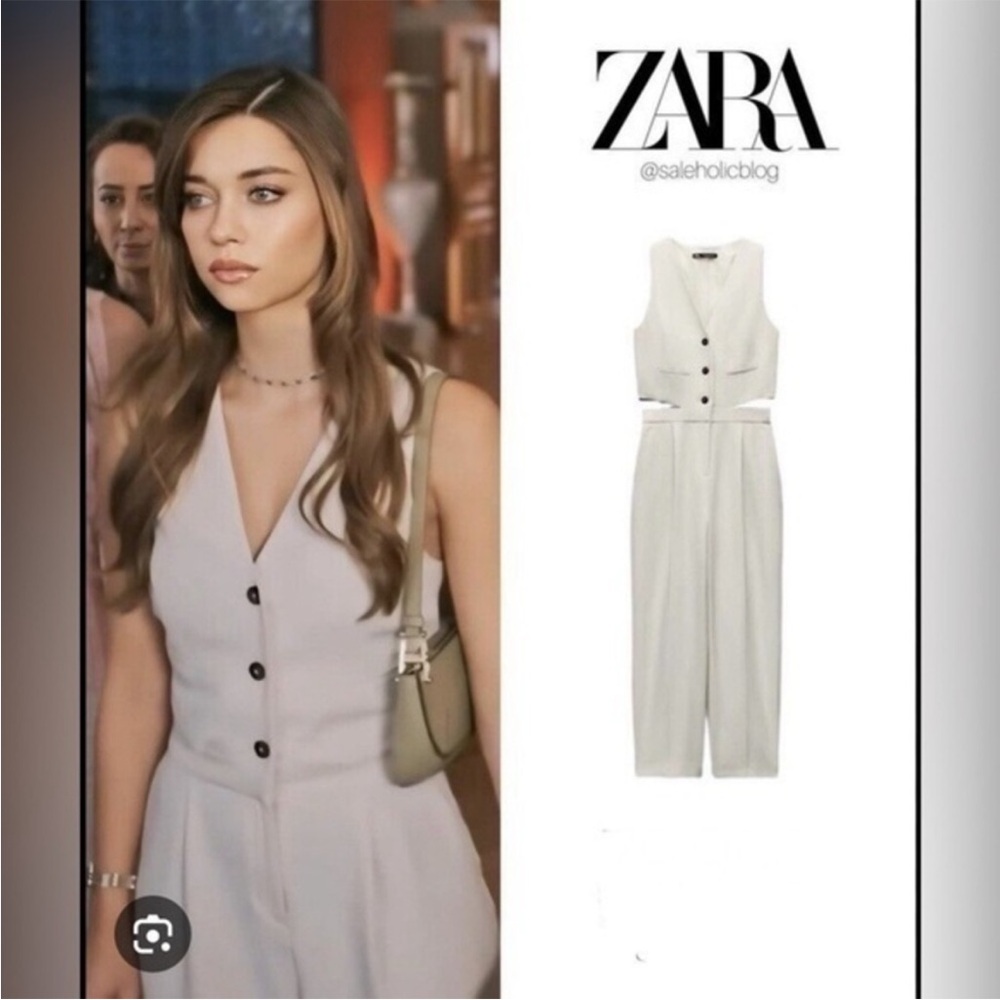 Zara Cream cutout Jumpsuit